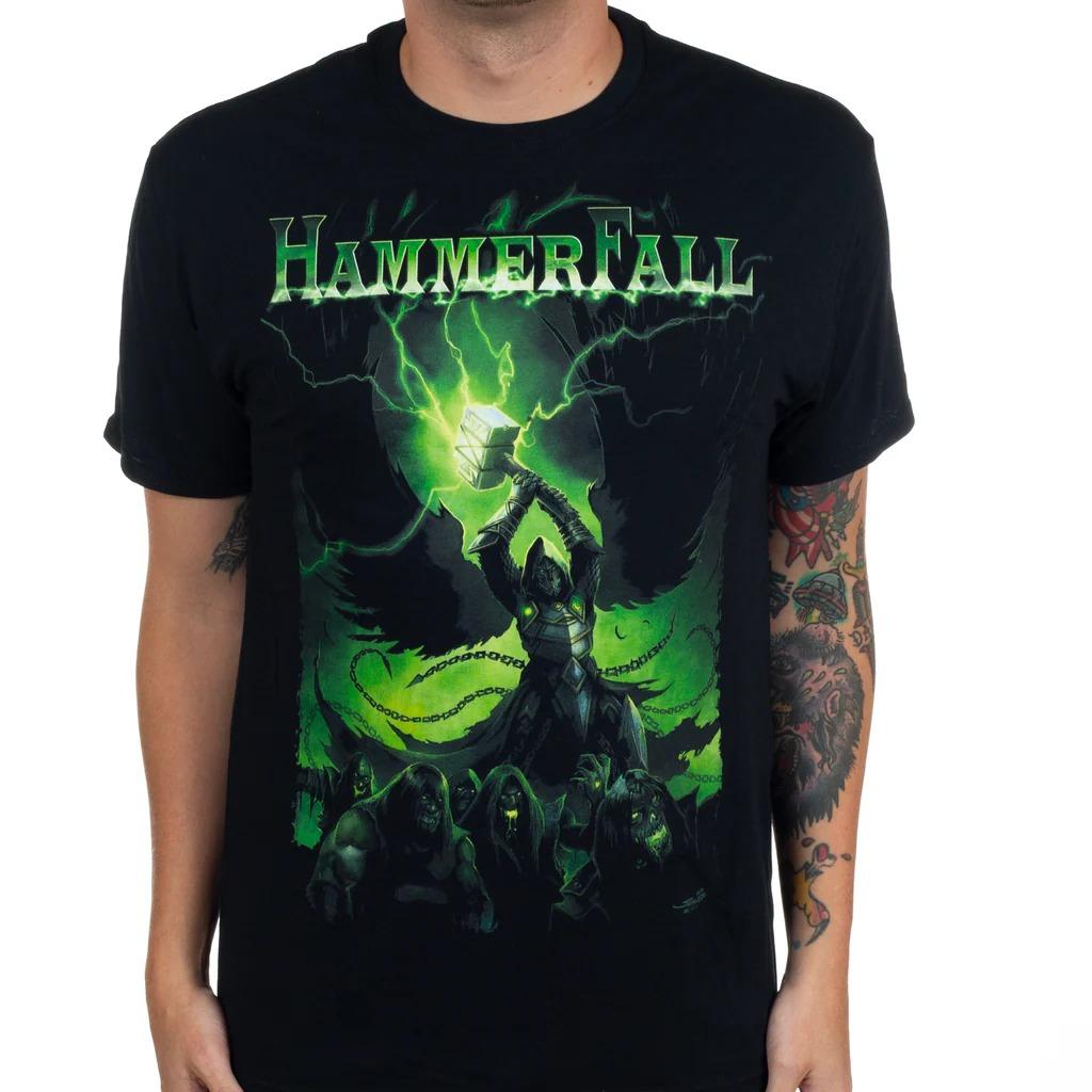 

Hammerfall Resurrected Men s T-Shirt Short Sleeve Cotton Tee Retro Metal Band Oversize Tops Brand T-shirt Men Clothes Streetwear 4XL