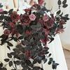 60CM Gothic Style Wedding Decoration Artificial Flower Chair Back Arch Flower Wedding Table Flower Banquet Room Red