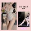 Sexy Underwear Women's Lace Transparent Onesie Open-file Free Fun Plus Chest Pads, Perspective Wear with Chest Pads