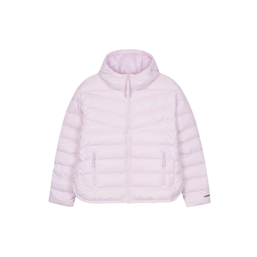 Nike Sports Casual Warm Logo Hooded Down Jacket Women Outerwear Pink DH4074-695