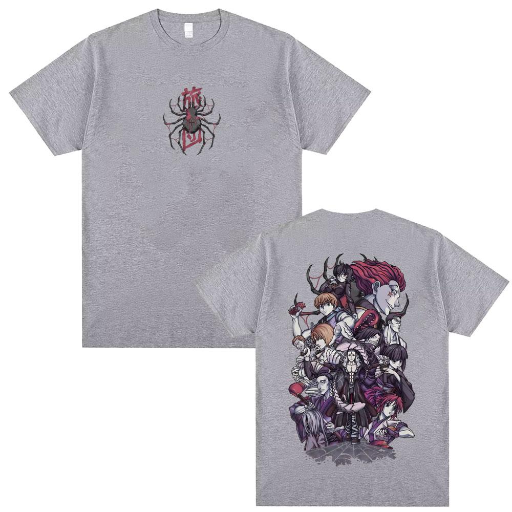 Anime Hunter X Hunter Phantom Troupe Spider Graphic Tshirt Men Women Casual Cotton Vintage Tshirt Man Fashion Oversized T Shirt
