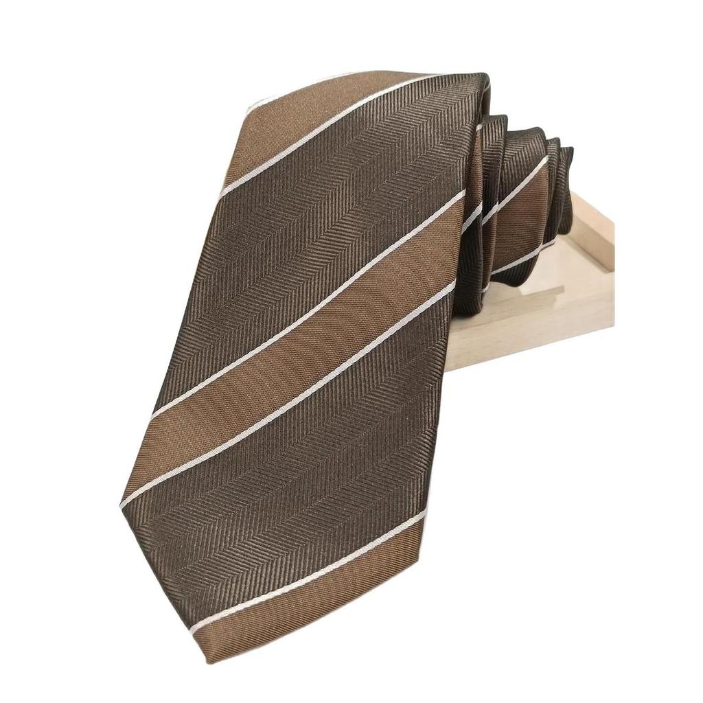 Versatile American Retro Brown Stripe Tie: Use As a Belt, Shirt Accessory, or Jeans Waist Chain.