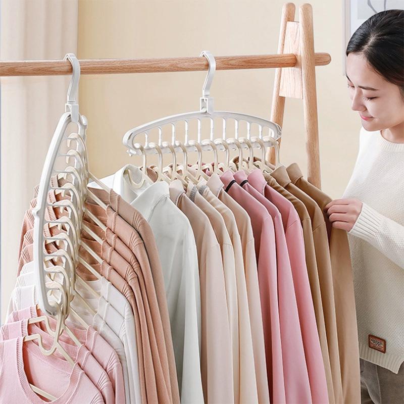 Rotating Multifunctional Hanger with Eleven Holes for Dorm and Bedroom Storage