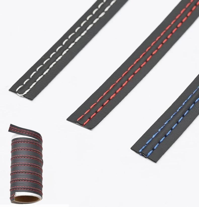Car Interior DIY Strips Universal Decorative PU Leather Woven Trim Strips for Door Dashboard Stickers Car Protection Stickers