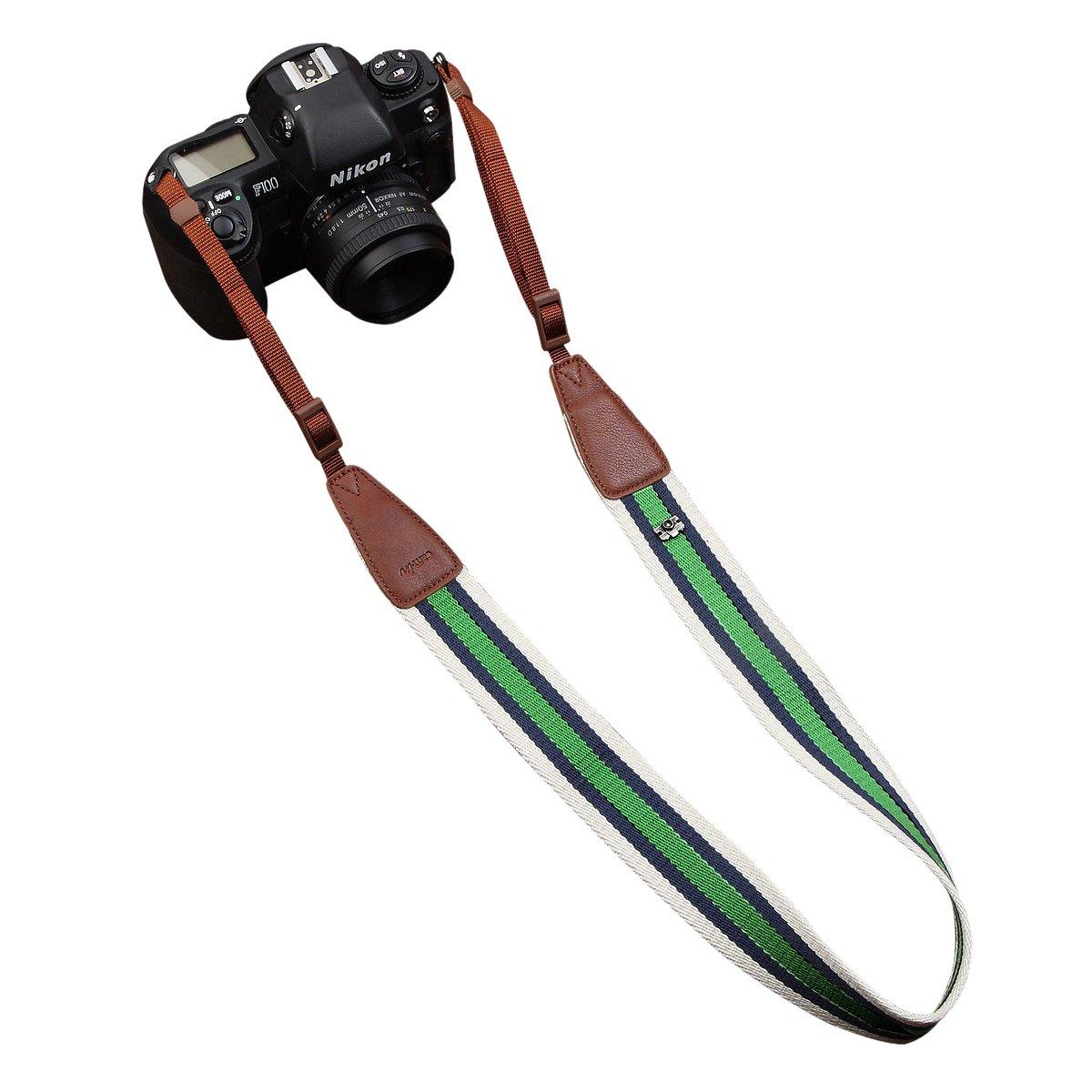 

Camera Strap A10 Type CAM8116 Cam-in Basic/Universal B0901, White/Deep Blue/Green, Cotton,