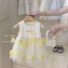 Girls Summer Chic Tulle Princess Dress Kids Sleeveless Vest Party Gown Baby Mesh Skirt Elegant Casual Wear