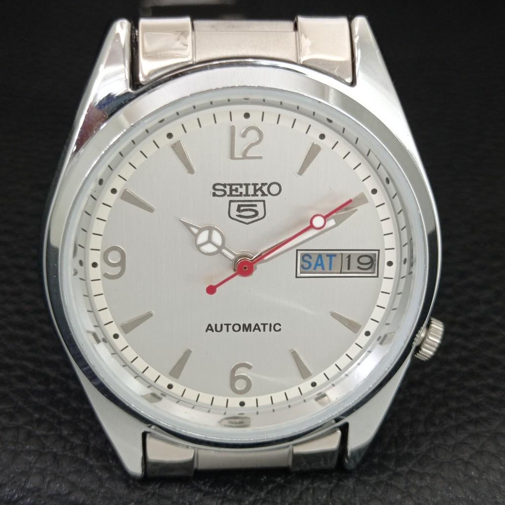 REFURBISHED SEIKO 5 AUTOMATIC VINTAGE JAPAN MENS SILVER DIAL WATCH a446200-1