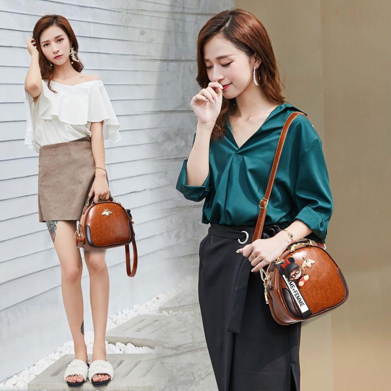 Women's Bags 2024 Small Bags Summer Round Retro Handbag Female Fashion Versatile Single Shoulder Crossbody Bag