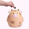 KX4B for Creative Cow Piggy Vinyl Coin Storage Jar Cartoon Animal Money Box for Home Bedroom Decoration Kids Birthday Gi