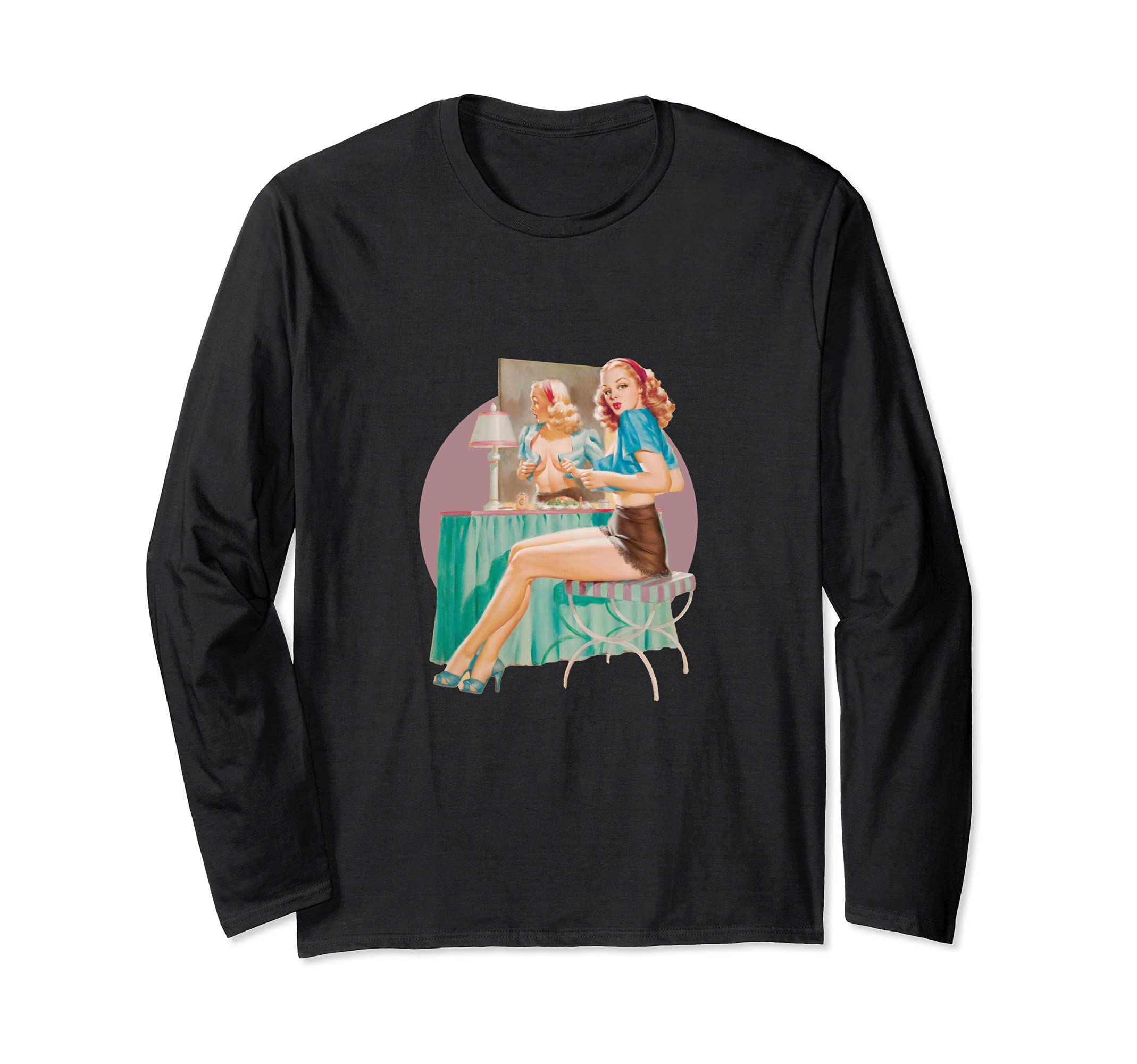 

Vintage 1940s Pin-Up Girl Sexy Classic Retro American Art Long Sleeve T-Shirt