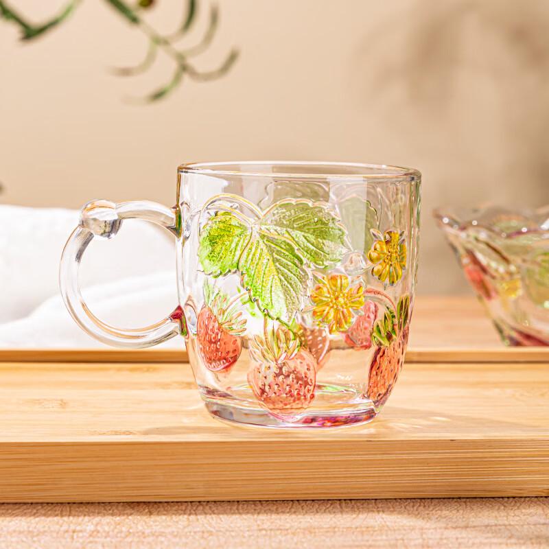 Creative Strawberry Embossed Glass Mug