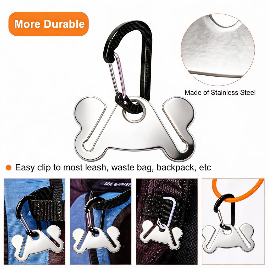 Hilihali Dog Poop Bag Set of Garbage Bag Dog Poop Bag Metal Holder Holder, 2, Holder, Carrier, Hands-Free Holder,