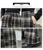 2025 Autumn/Winter Girls' Fashion Plaid Wide-Leg Barrel Pants - Stylish Casual Trousers for Kids