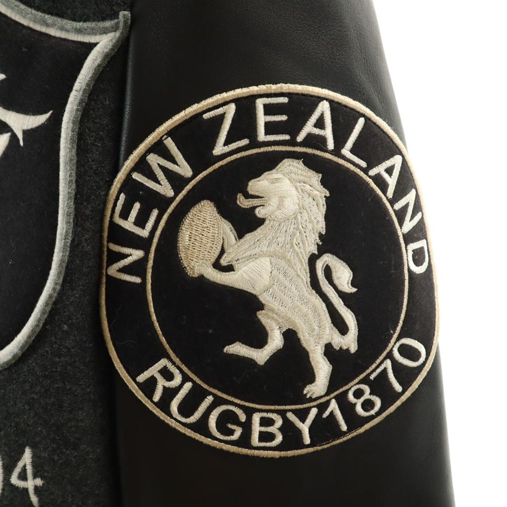 CANTERBURY OF NEW ZEALAND wool blend rugby Leather sleeve switching Stajan Men's Used