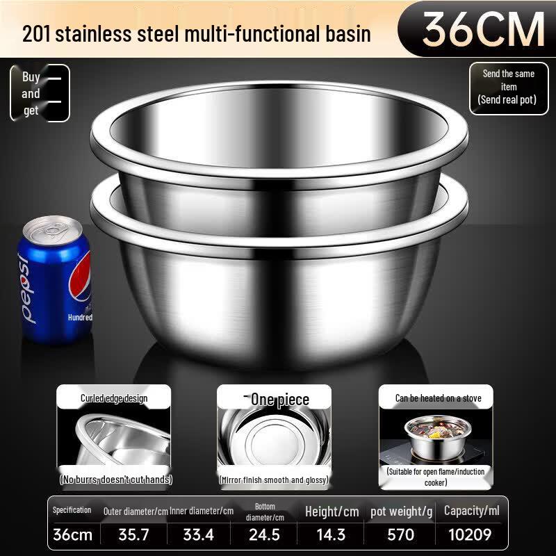 Food Grade 304 Stainless Steel Mixing Bowl