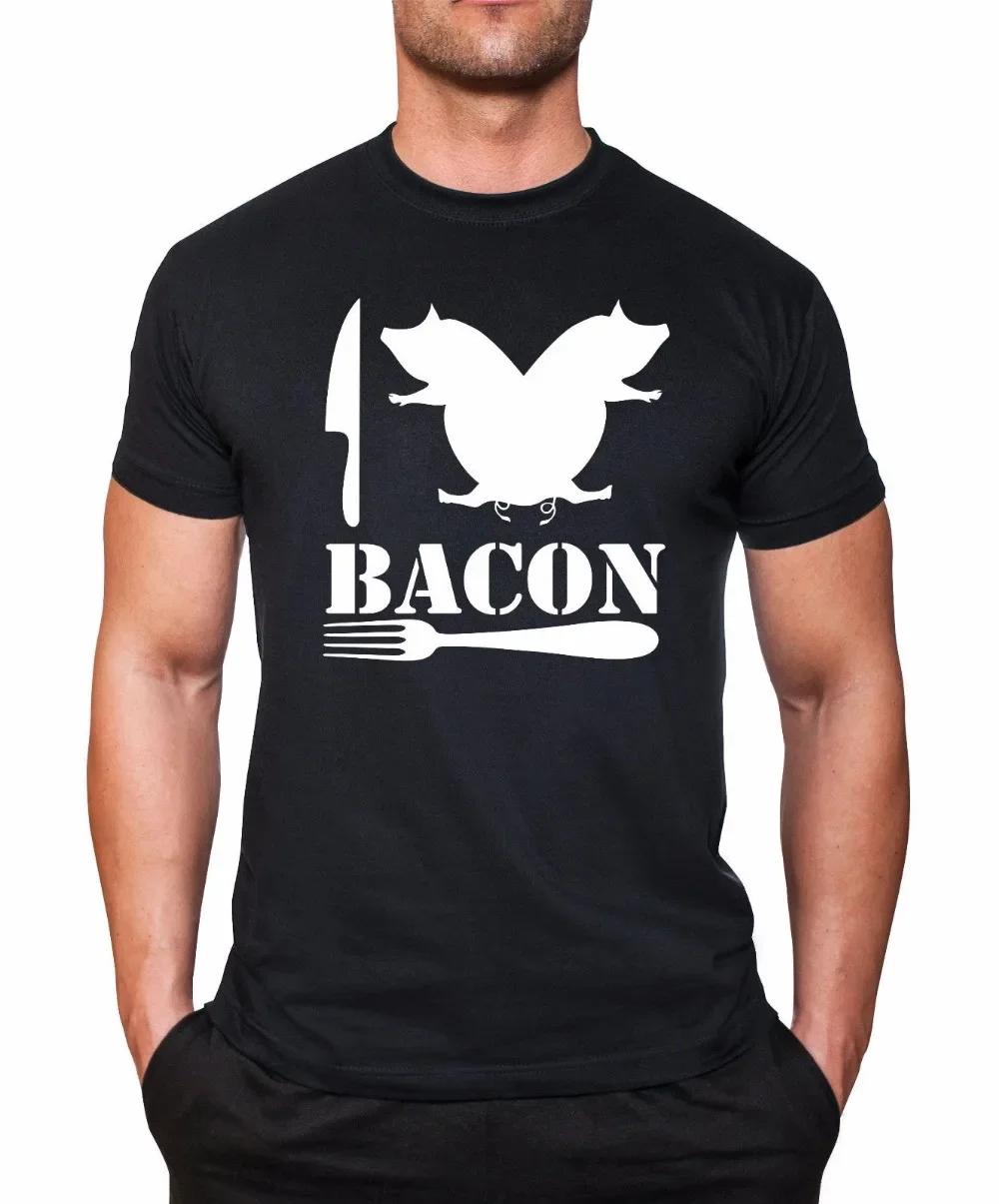 

Funny I Love Bacon TShirt 100 Cotton ONeck Summer Short Sleeve Casual Mens Tshirt Size S3XL S