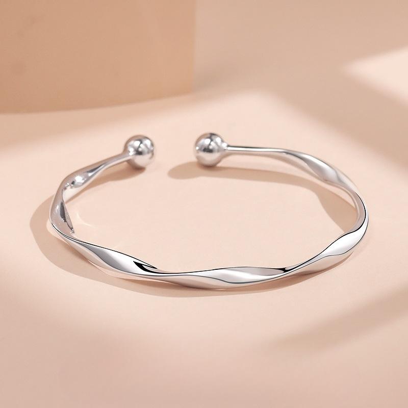 925  Silver Heart Shaped Bracelet for Women Vintage Korean Versatile Blue Crystal Charm Bracelets Original Party Jewelry