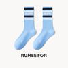 5 Pairs of Female Spring and Autumn Style Deodorant Sports Letter Striped Student Tube Socks