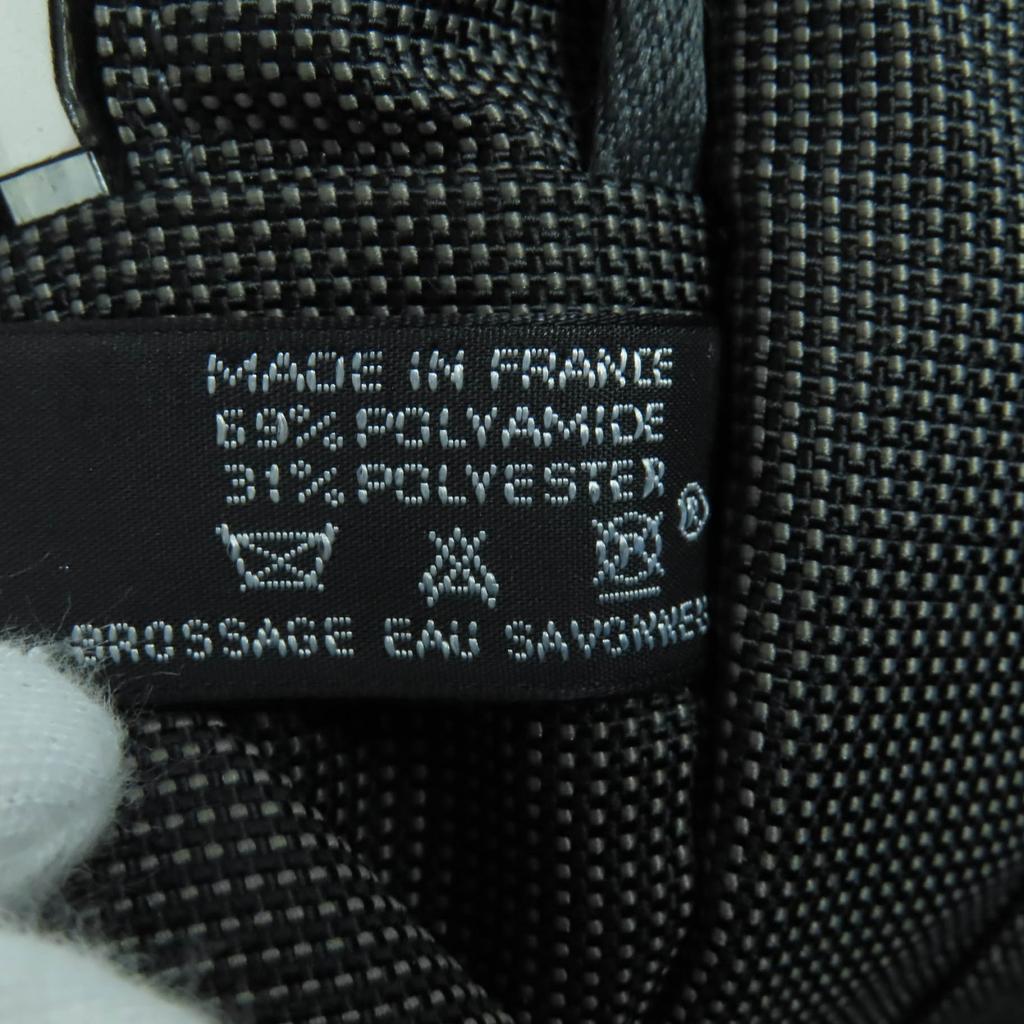 Ausgezeichnete HERMES Handtasche Her Line MM Serie Metall Canvas Tragetasche grau Damen Gebraucht