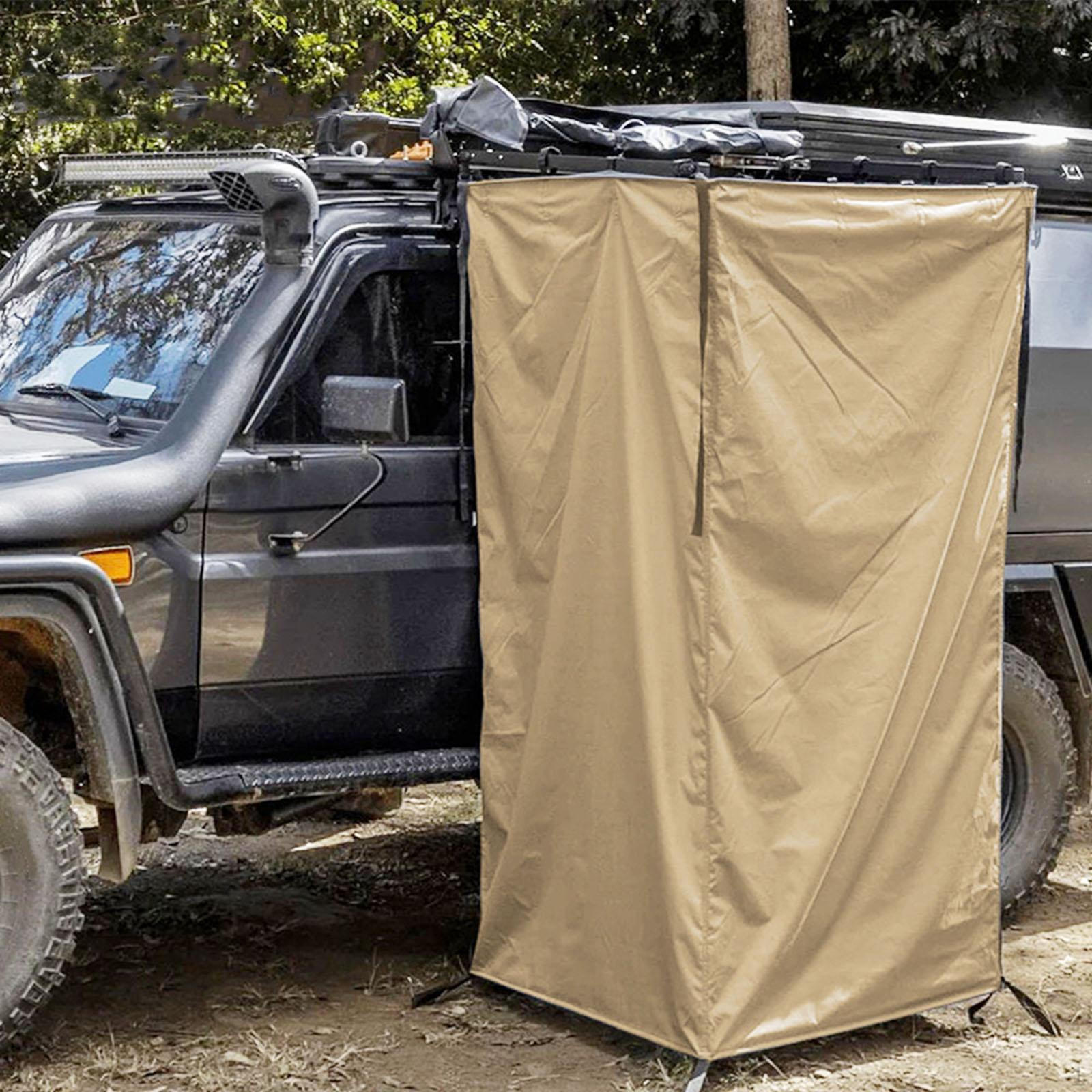 

Портативная палатка-душ для боковой части автомобиля, автомобильный RV, задняя дверь, фургон, туалет, укрытие для уединения, раздевалка, для кемпинга на открытом воздухе хаки