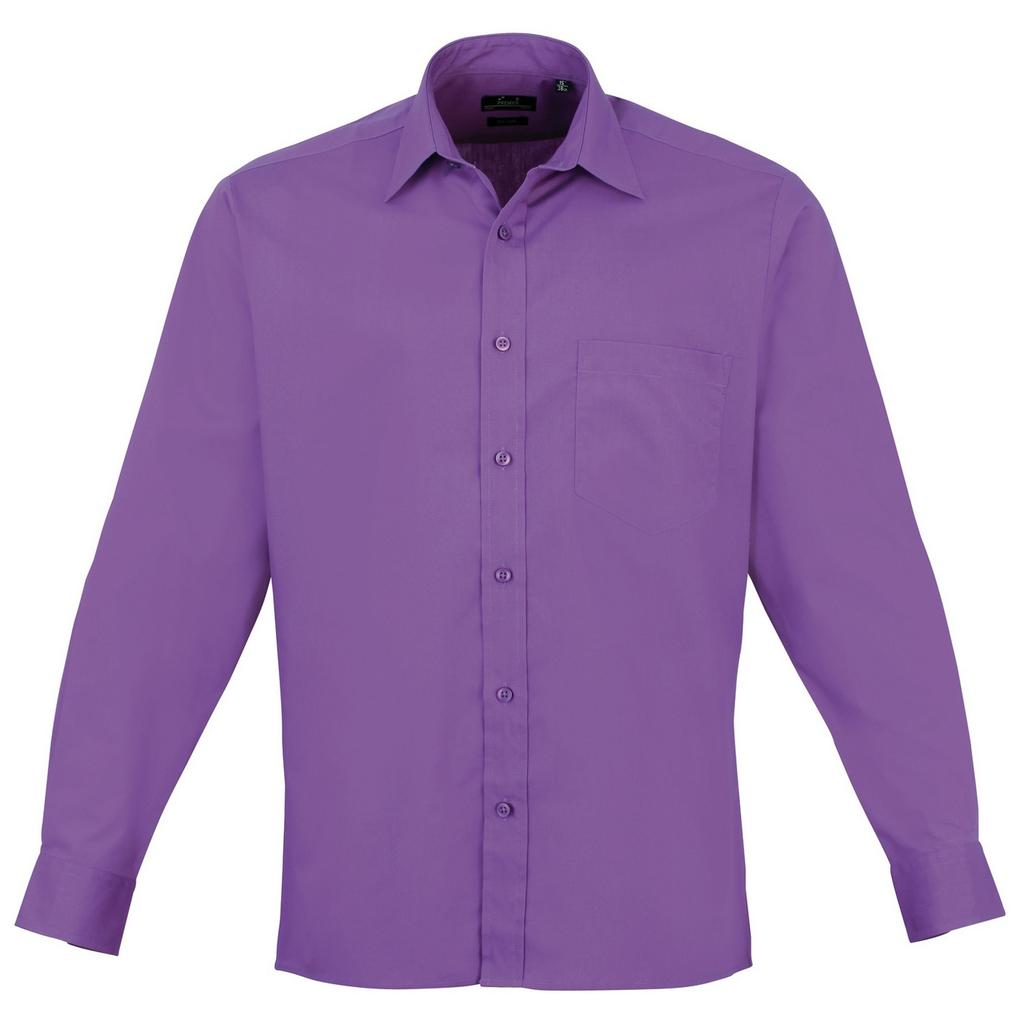 Premier Mens Premier Poplin Long-Sleeved Formal Shirt