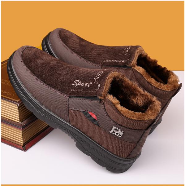 Men Winter High-Top Velvet Thermal Cloth Shoes for the Elderly Thickened Non-Slip Shoes Warmer