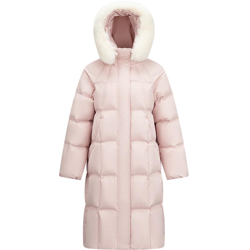 Semir Women's Chen Duling 90% Down Long Coat with Detachable Fur Collar