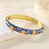Zinc Zinc Zinc Alloy Enamel Bracelet Ethnic Dropped Glaze Bracelet Chinese Cloisonne Bangle  Traditional