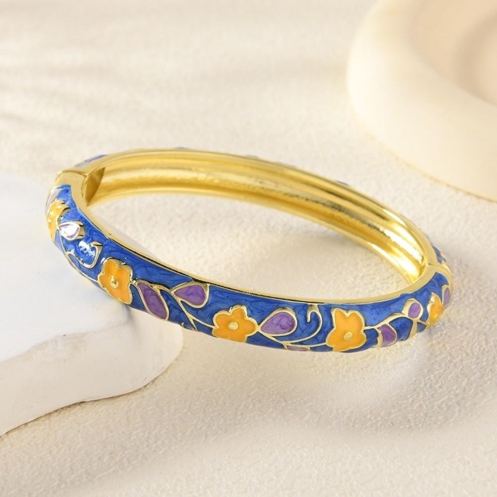 Zinc Zinc Zinc Alloy Enamel Bracelet Ethnic Dropped Glaze Bracelet Chinese Cloisonne Bangle  Traditional