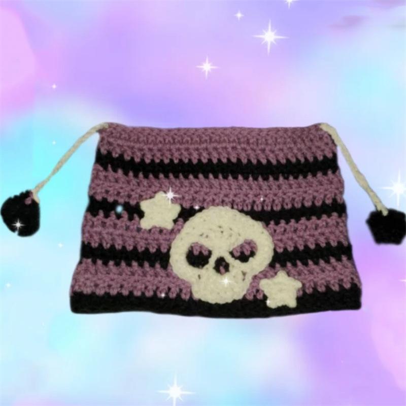 

Новый ручной работы крючком Хэллоуин Призрачное Лицо Паутина Персонализированный Модный Берет Adult 57-59cm