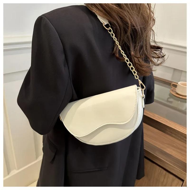 Fashion Double Straps Shoulder Bag Casual Solid PU Leather Versatile Crossbody Bags for Women Festival Gift