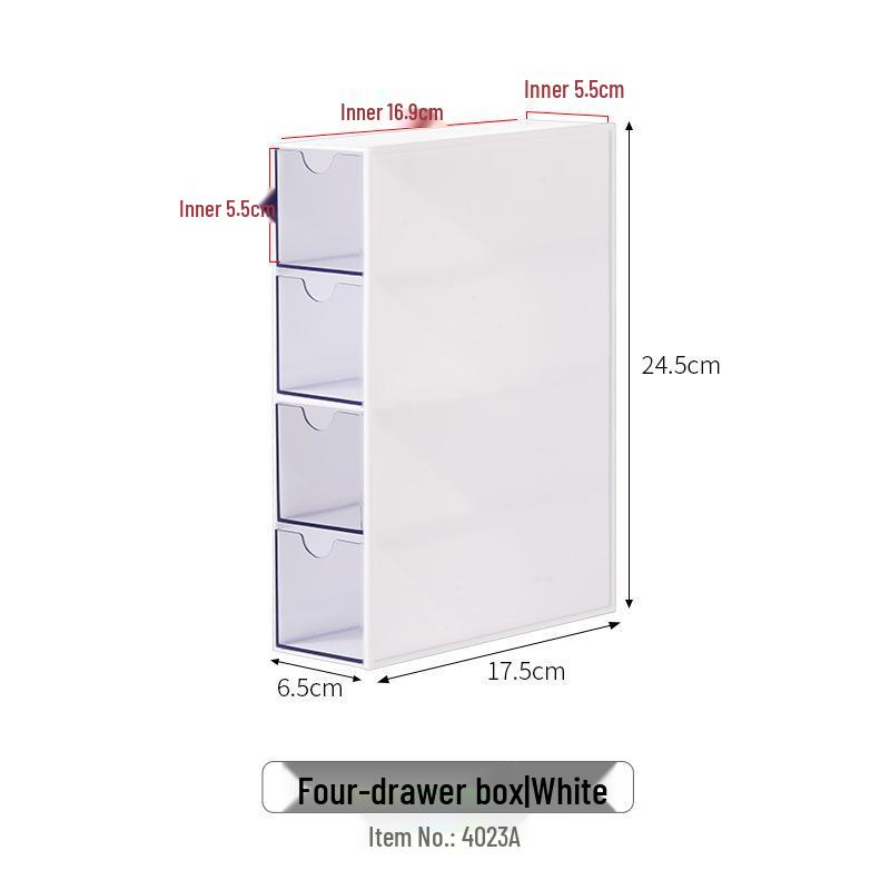 Transparenter Acryl 4-Schubladen Staubdichter Organizer für Kosmetik & Brillen