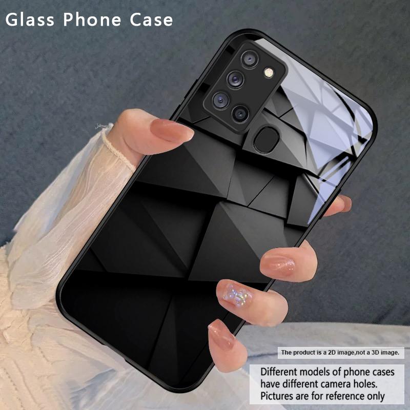 

Dark geometric texture For Samsung Galaxy A20 A20s 21s A22 A23 A24 A25 A26 A42 A90 A50 A55 52s A56 A70 A71 72 glass phone case Galaxy A73 5G