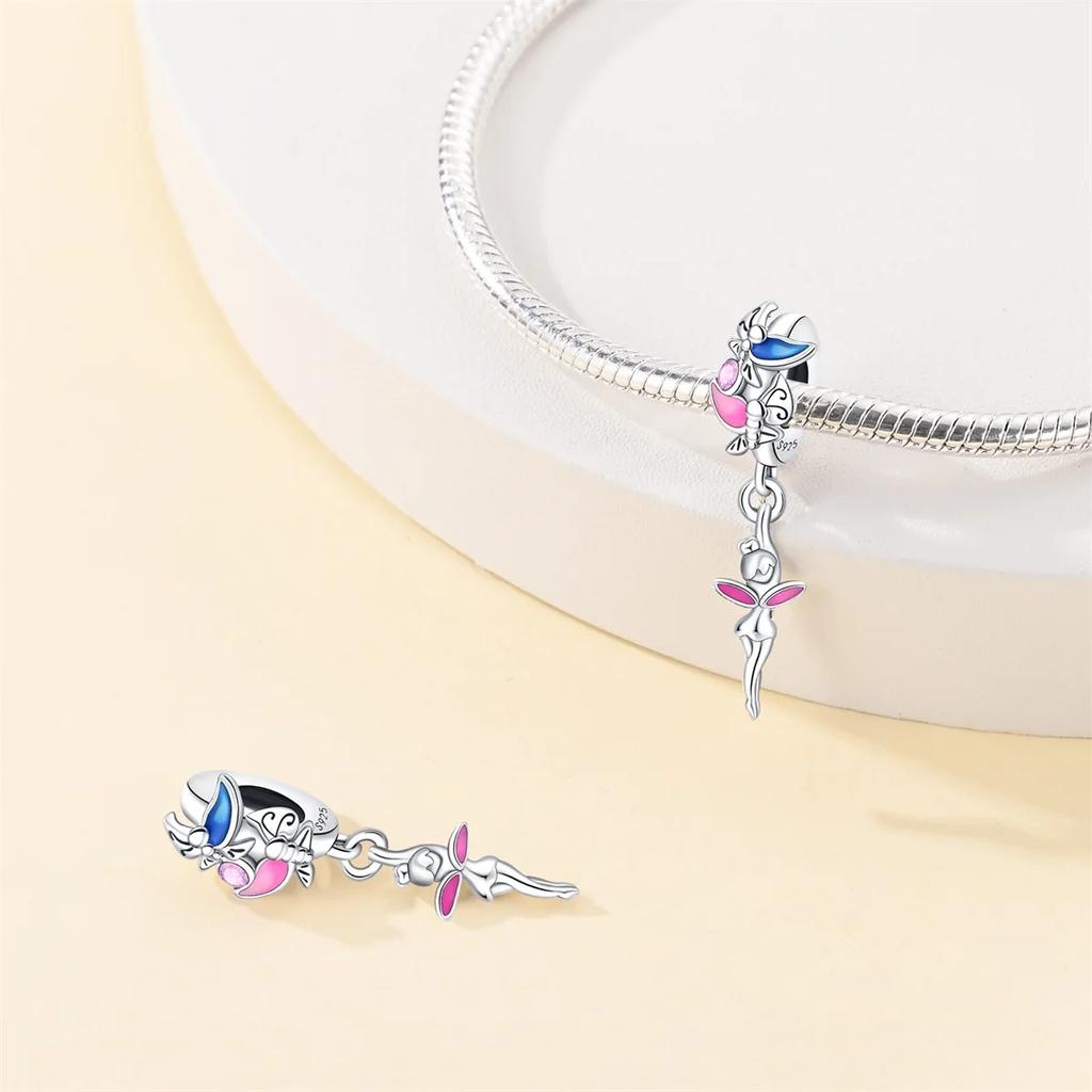 Original Copper Charms Butterfly Flower Girl Beads Fit Bracelet Accessories Women Jewelry Making Fine Jewelry Gift