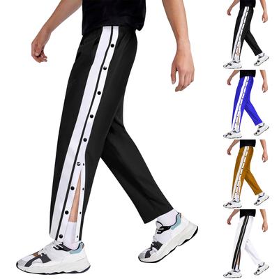 Heren Colorblock Knopen Basketbalbroek Heren Outdoor Sport Casual Broek