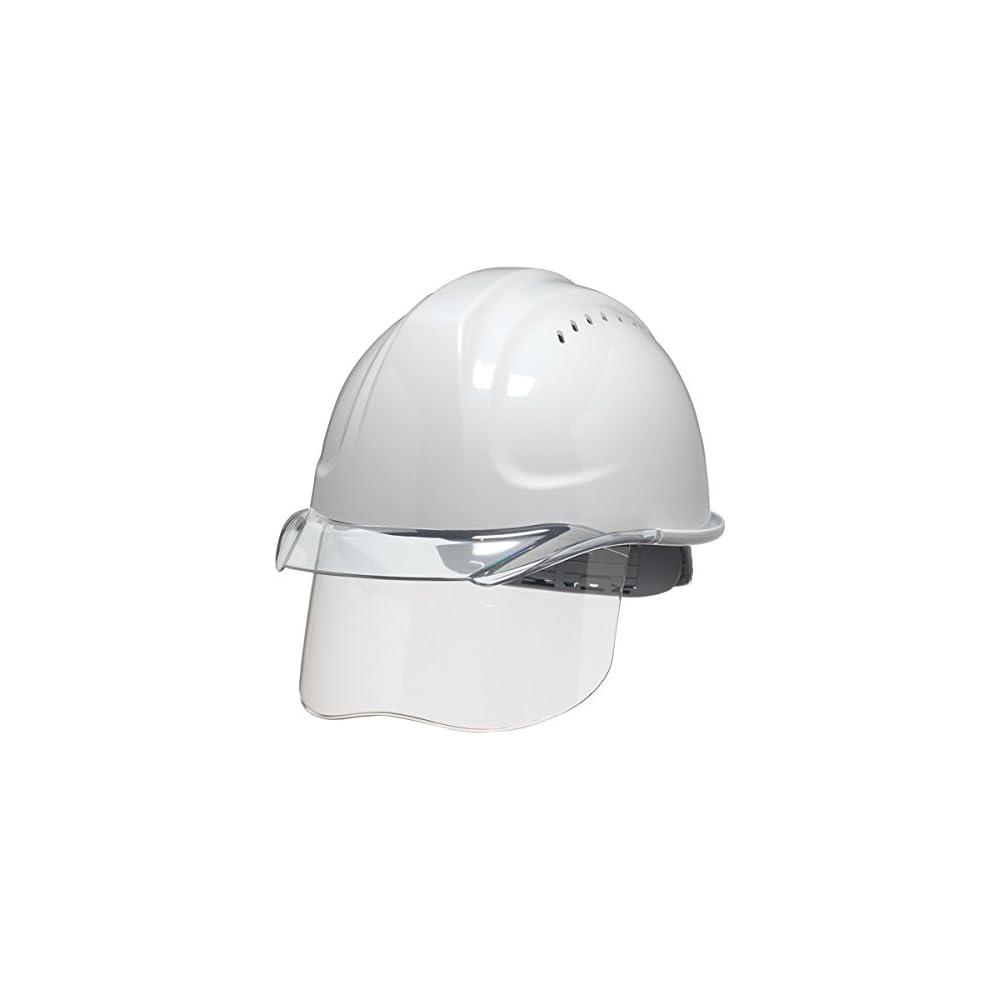 DIC Plastic Shielded Helmet with Ventilation Aero Mesh SYA-CSV-SFE4M-M2 White/Clear