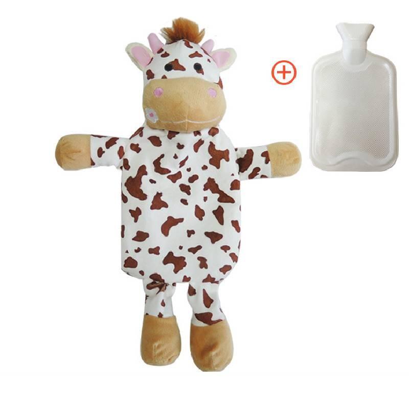 Water Hot Bottle With Plush Cover Soft Fluffy Monkey Unicorn Rubber Hand Warmer