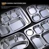 304 Stainless Steel 5-Compartment Lunch Tray with Chopstick Slot