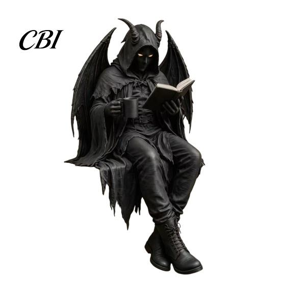 Decoración de Esqueleto Lector Figura Gótica de Fantasía Oscura, Estatua de Libro, Artesanía Intrincada de Esqueleto de Academia Decoración para Hogar Biblioteca Oficina Estudio