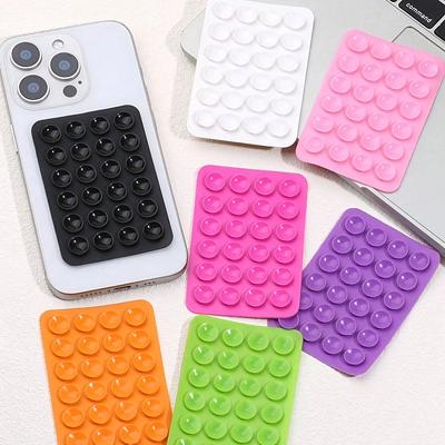 24 Doppelseitige Saugnäpfe - Silikon-Handyhalter-Aufkleber, Quadratisches Design für wiederholte Verwendung mit mobilen Geräten