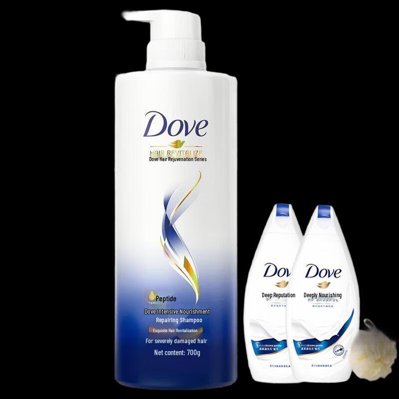 

Dove Intensive Repair Shampoo & Body Wash Bundle with Bath Sponge