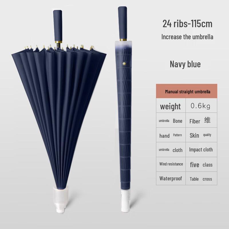 Extra Large 24-Rib Straight Handle Golf Umbrella