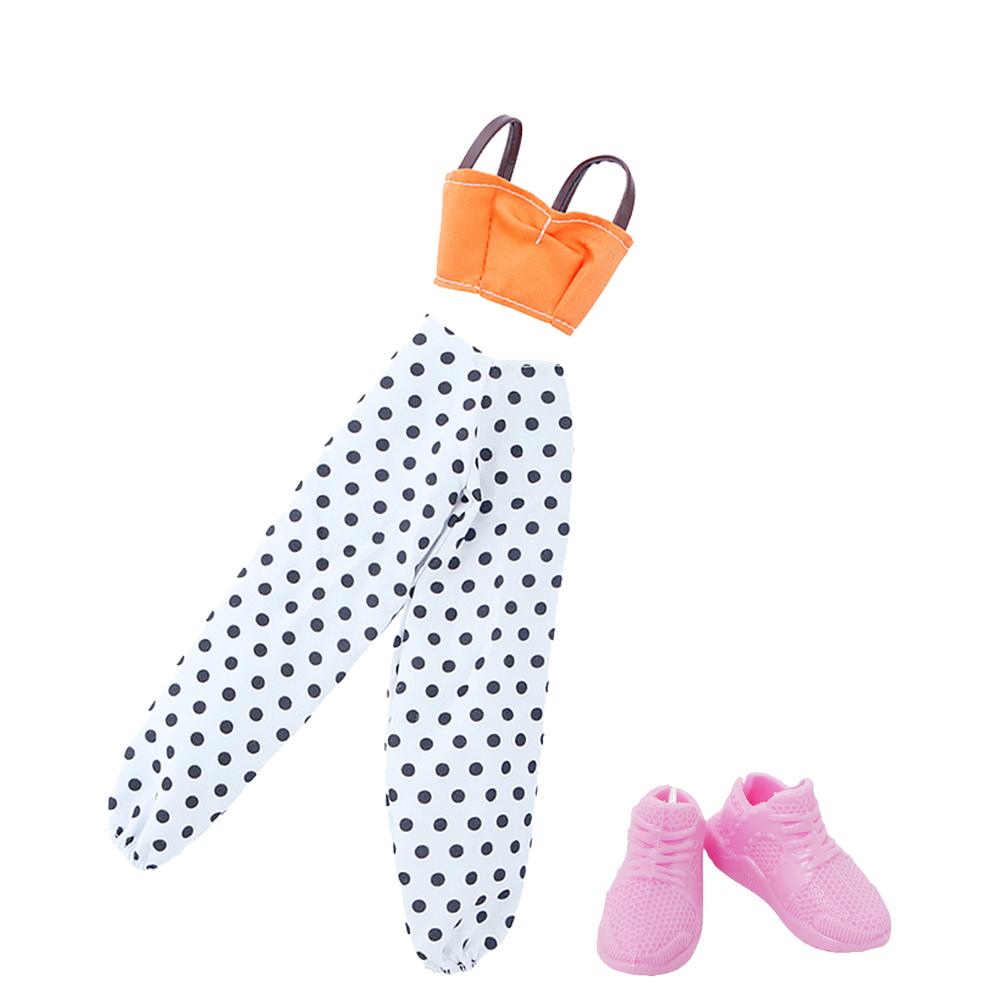 2 Pcs/Set Fashion Doll Clothes Daily Wear Tops Pants Mini Dress Gown with High Heels Shoes Sport Boots