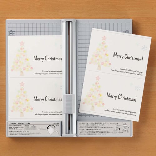 LIHIT LAB Compact Slide Cutter, A4 Landscape Compatible, 5-Sheet Straight Blade, 3-Sheet Perforation Blade, M40