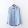 Loose Fit Blouse Long Sleeve Shirt Women's Solid Color Button Up Lapel Breathable Casual for Work Daily Life Travel
