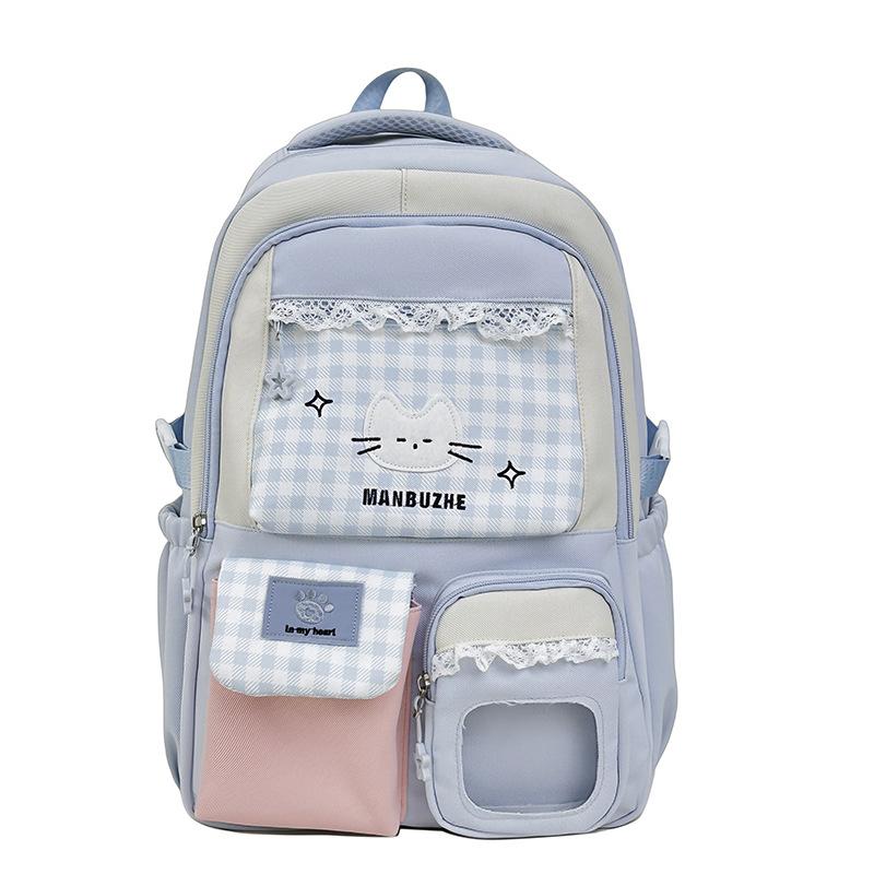 Schoolbag wholesale girl high value college wind backpack casual large capacity backpack junior high school girl high school student schoolbag