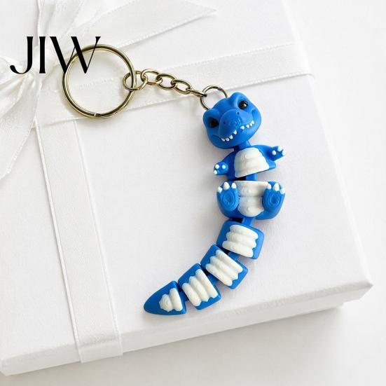 Mini Dinosaur Figure for Schoolbags 3D Printed Articulated Tyrannosaurus Rex Keychain Kids Adults Stress Relief, Flexible T-rex Pendant Backpacks