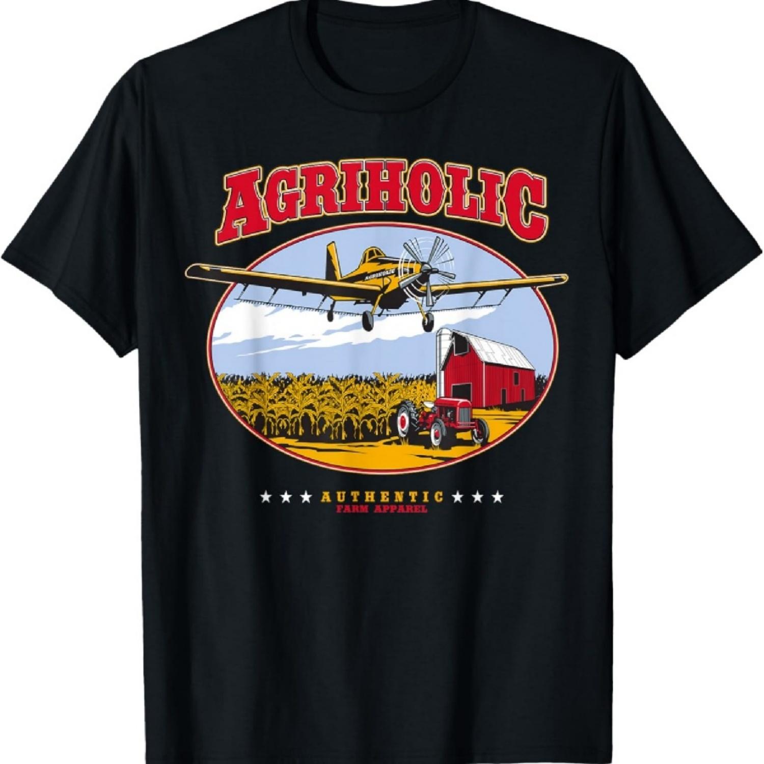 

Crop Duster FarmFarming-TractorAirplane T Shirt T-Shirt XXXXXL чорний