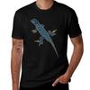 Funky Navy Blue Lizard TShirt Classic Basic Casual TShirt