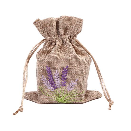 12Pcs Lavender Embroidered Bags Empty Storage Bags with Drawstring Wear Resistant Widely Used Jewelry Candy Storage Pouches
